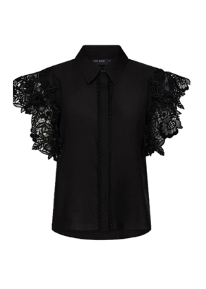 Molly 3D lace skjorte top Sort Copenhagen Muse 